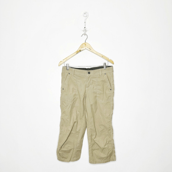 Kuhl Pants - KUHL Cropped Hiking Pants Khaki beige Floral Embroidered outdoors womens 8